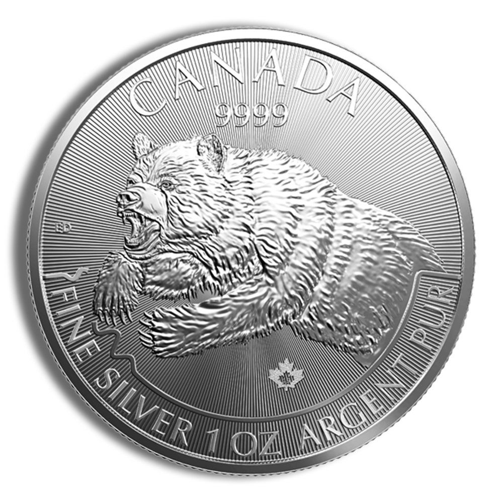 2019 1 Oz Canadian Grizzly Bear Silver Coin (Predator Series) - BU