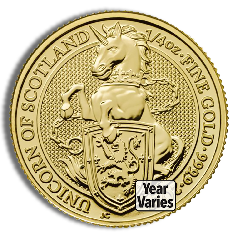 1/4 Oz Great Britain Queen's Beast Gold Coin - BU (Random Year/Design)