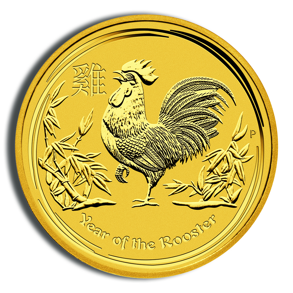 2017 2 Oz Australia Gold Lunar Rooster (Series II) - BU