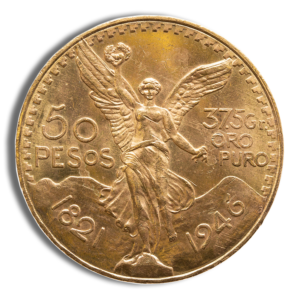 1946 Mexico Gold 50 Peso - BU