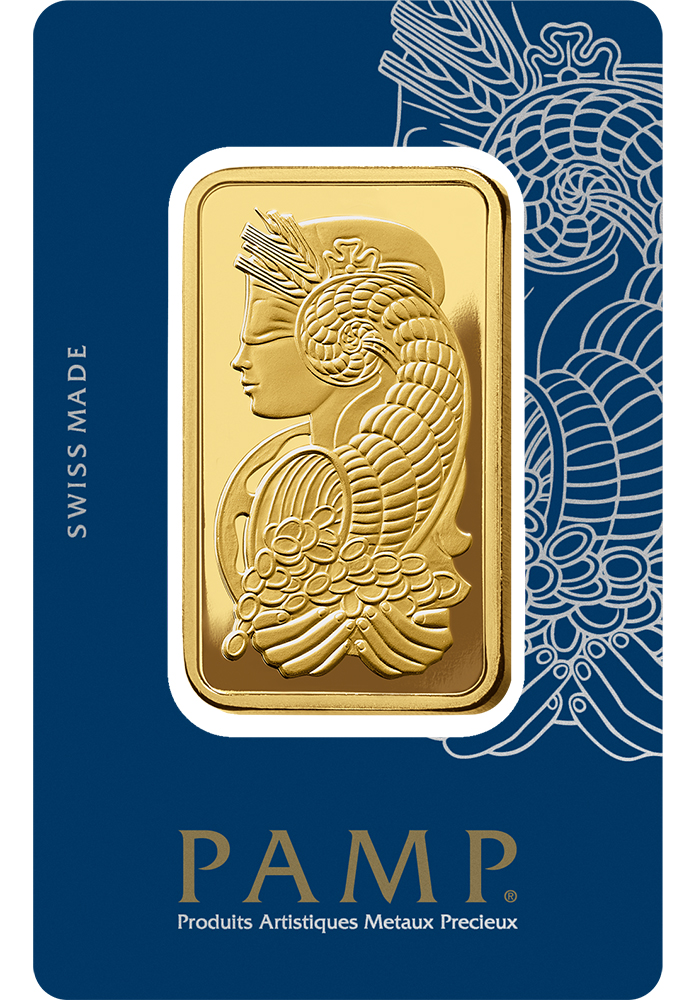 50 Gram Gold Bar - PAMP Suisse Lady Fortuna (In Assay Card)