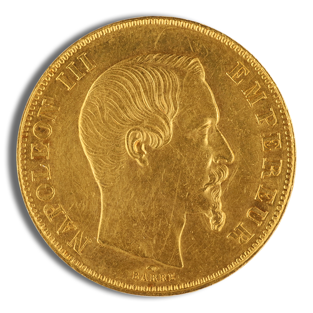 1855-1868 France Gold 50 Francs (Napoleon III) - XF+