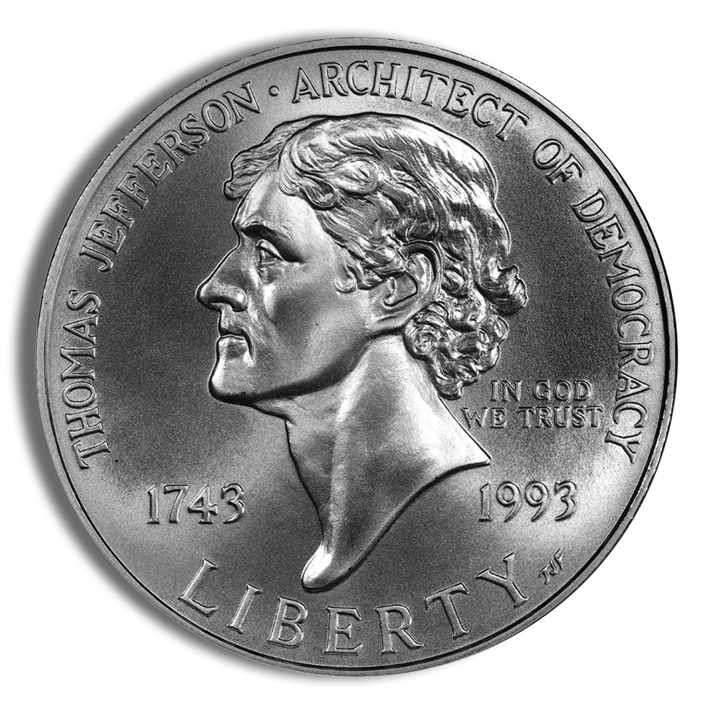 1993-P $1 Jefferson Silver Commemorative - BU