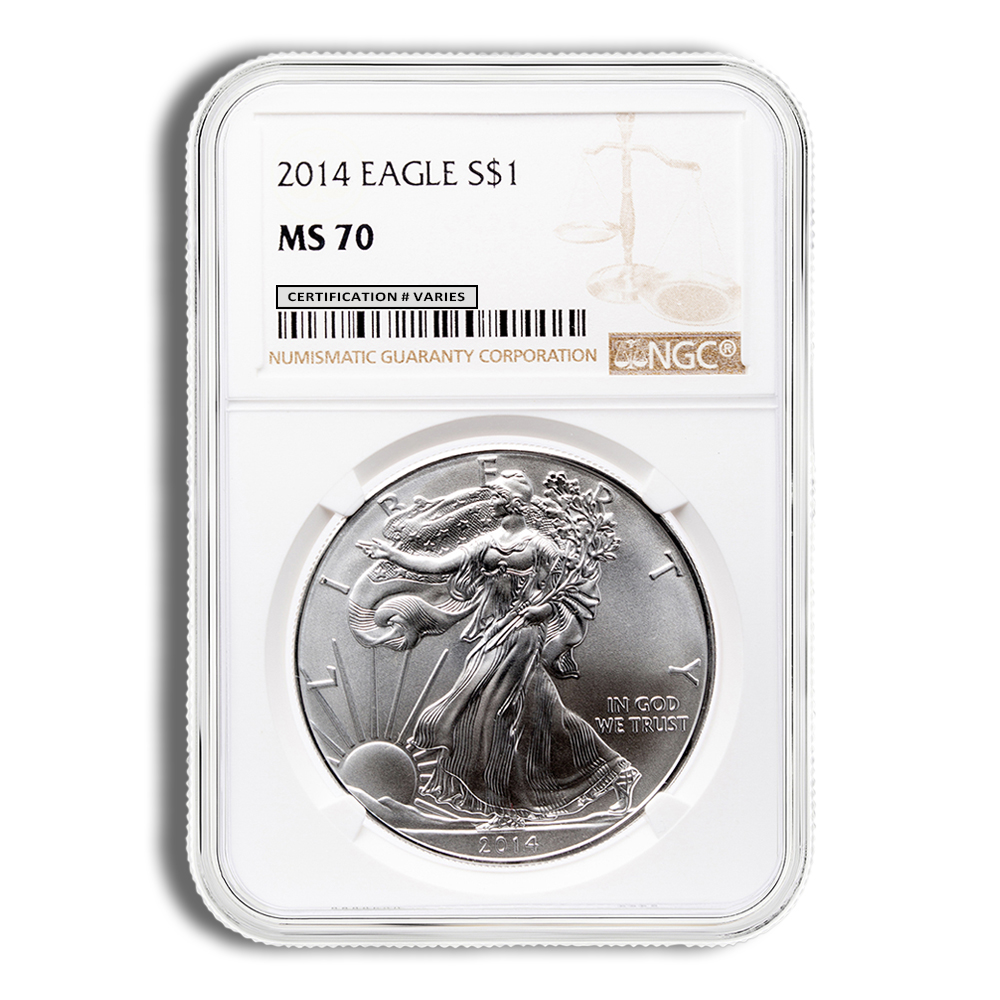 2014 Silver American Eagle - NGC MS70