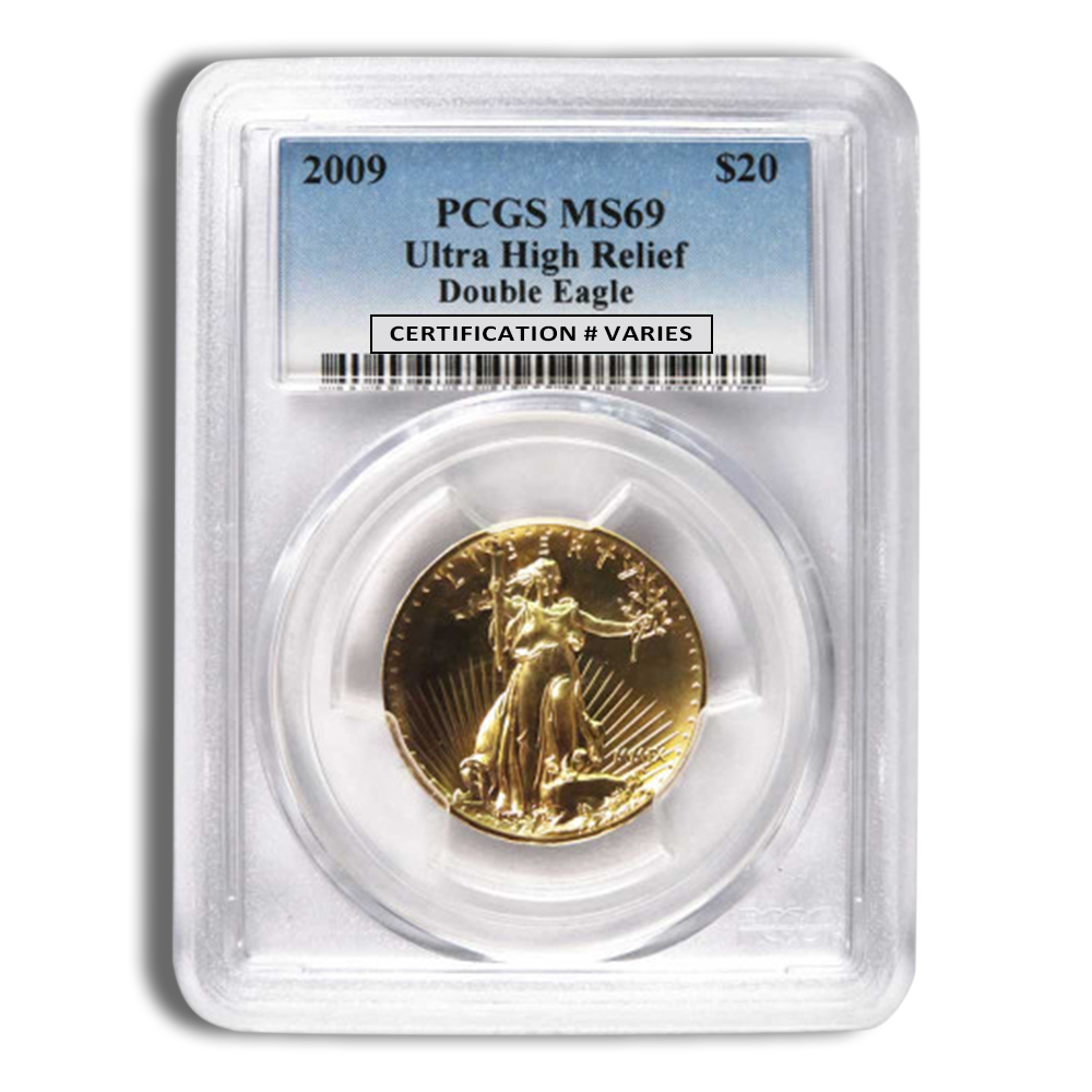 2009 Ultra High Relief $20 Double Eagle Gold Coin - PCGS MS69