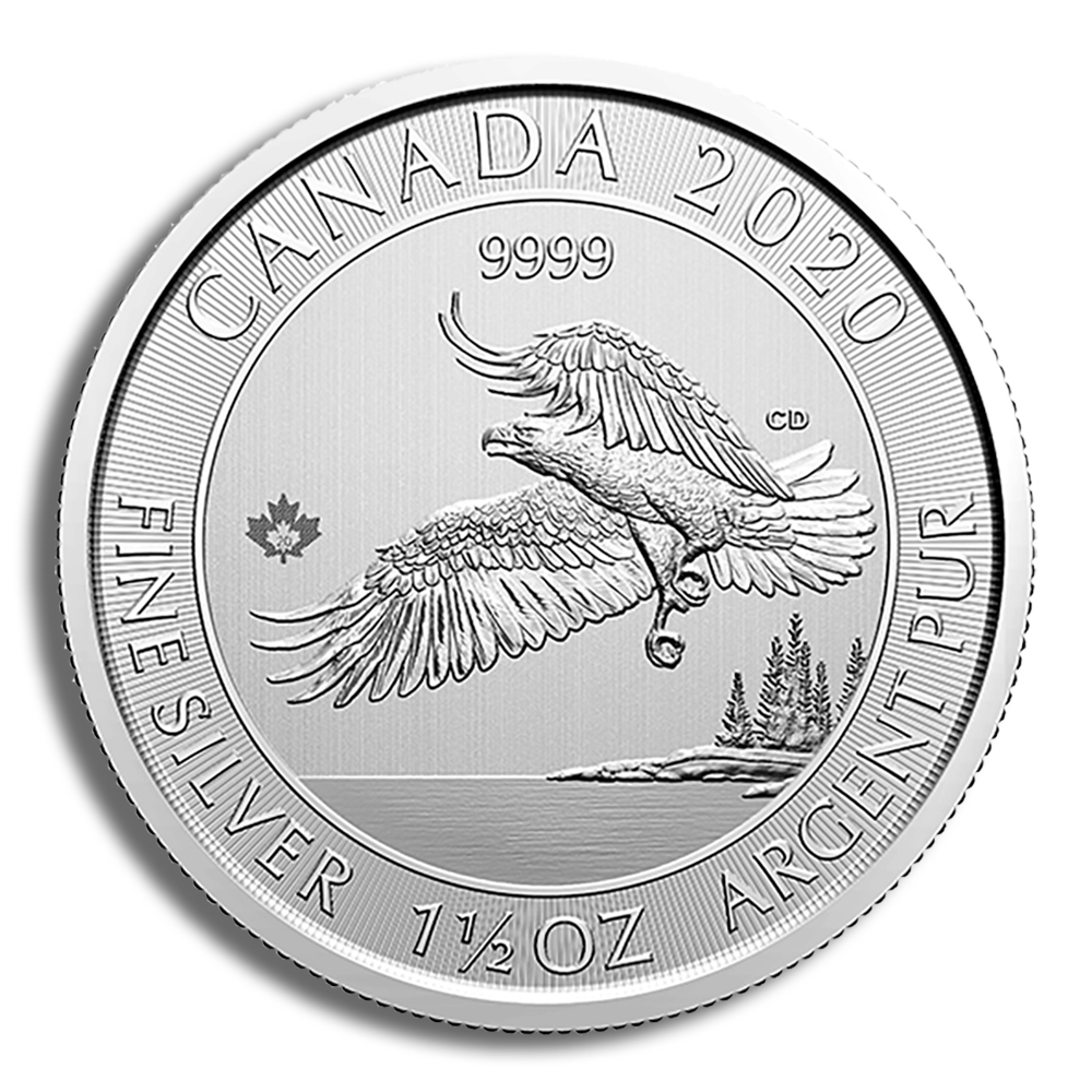 2020 1.5 Oz Canadian North American Bald Eagle Silver Coin - BU