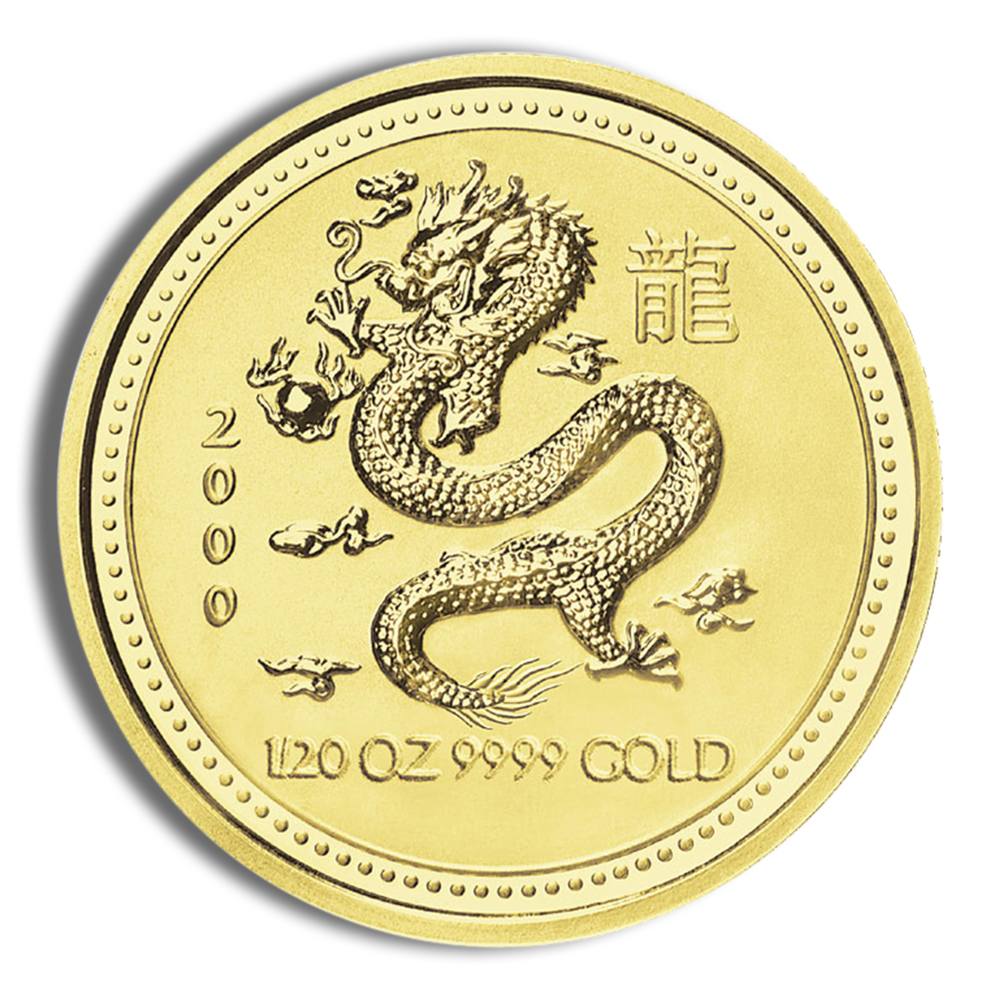 2000 1/20 Oz Australia Gold Lunar Dragon (Series I) - BU