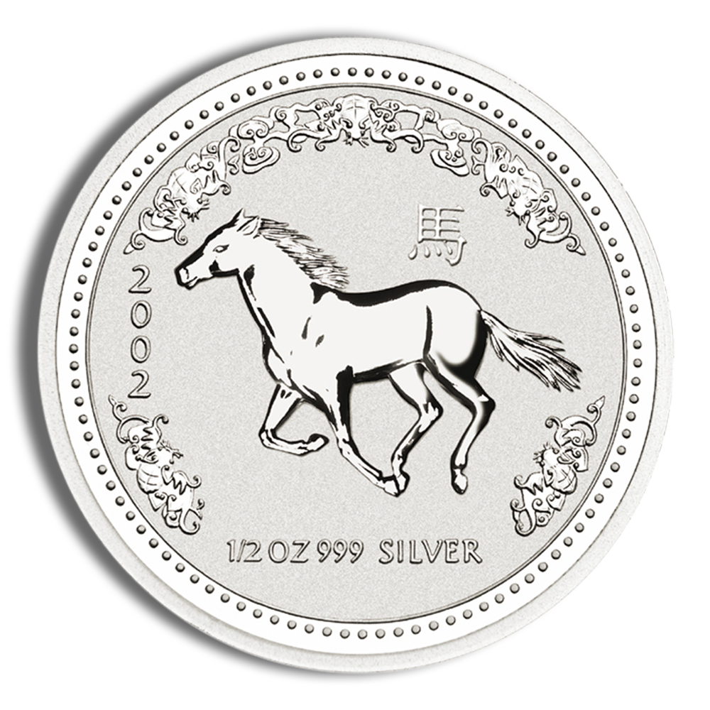 2002 1/2 Oz Australia Silver Lunar Horse (Series I) - BU