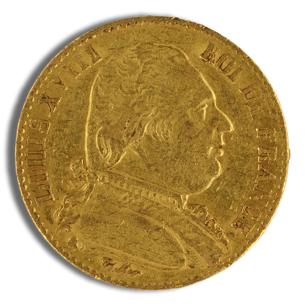 1814-1815 France Gold 20 Francs (Louis XVIII) - XF+