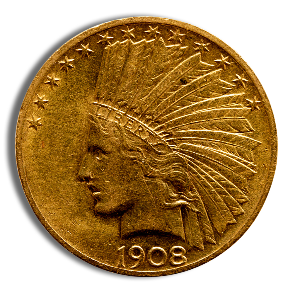 $10 Gold Indian Eagle (Random Year, Cleaned or Low Grade)