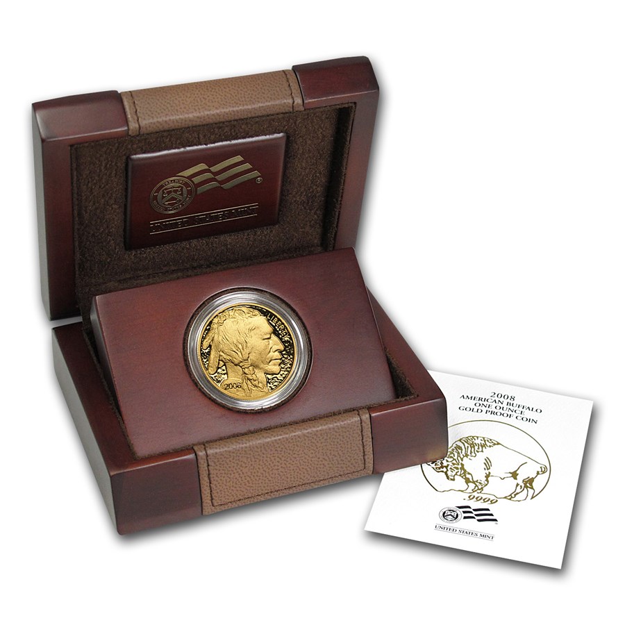 2008-W 1 Oz Burnished Gold American Buffalo - BU (with Box and COA)