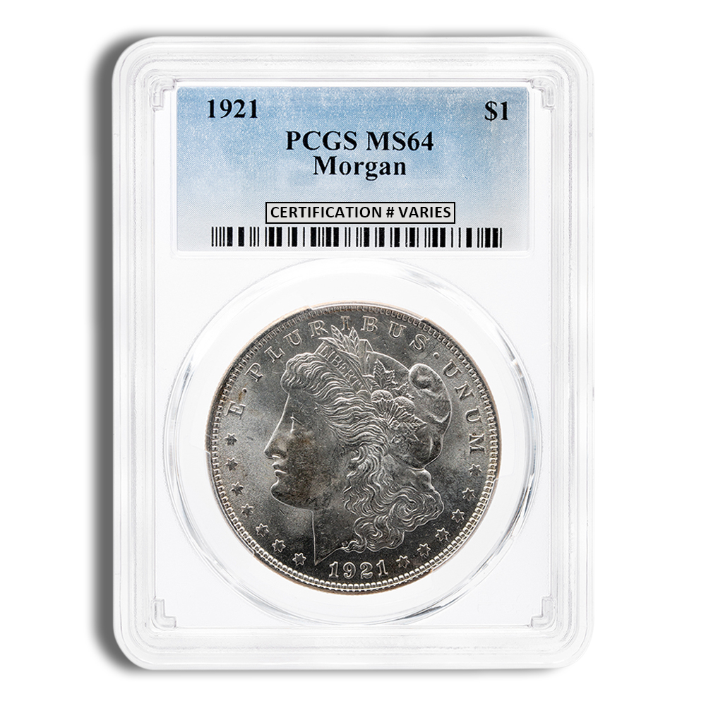 1921 Morgan Silver Dollar - PCGS MS64