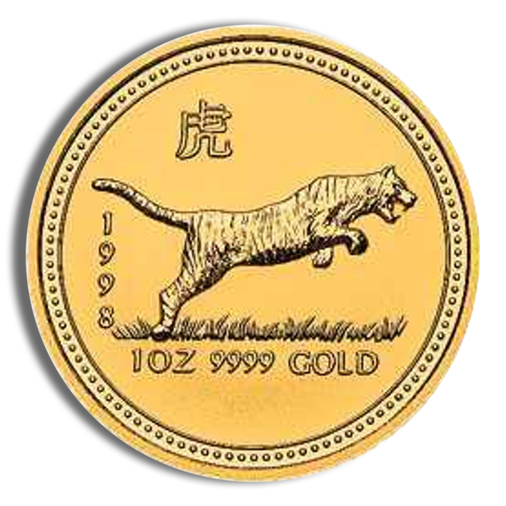 1998 1 Oz Australia Gold Lunar Tiger (Series I) - BU