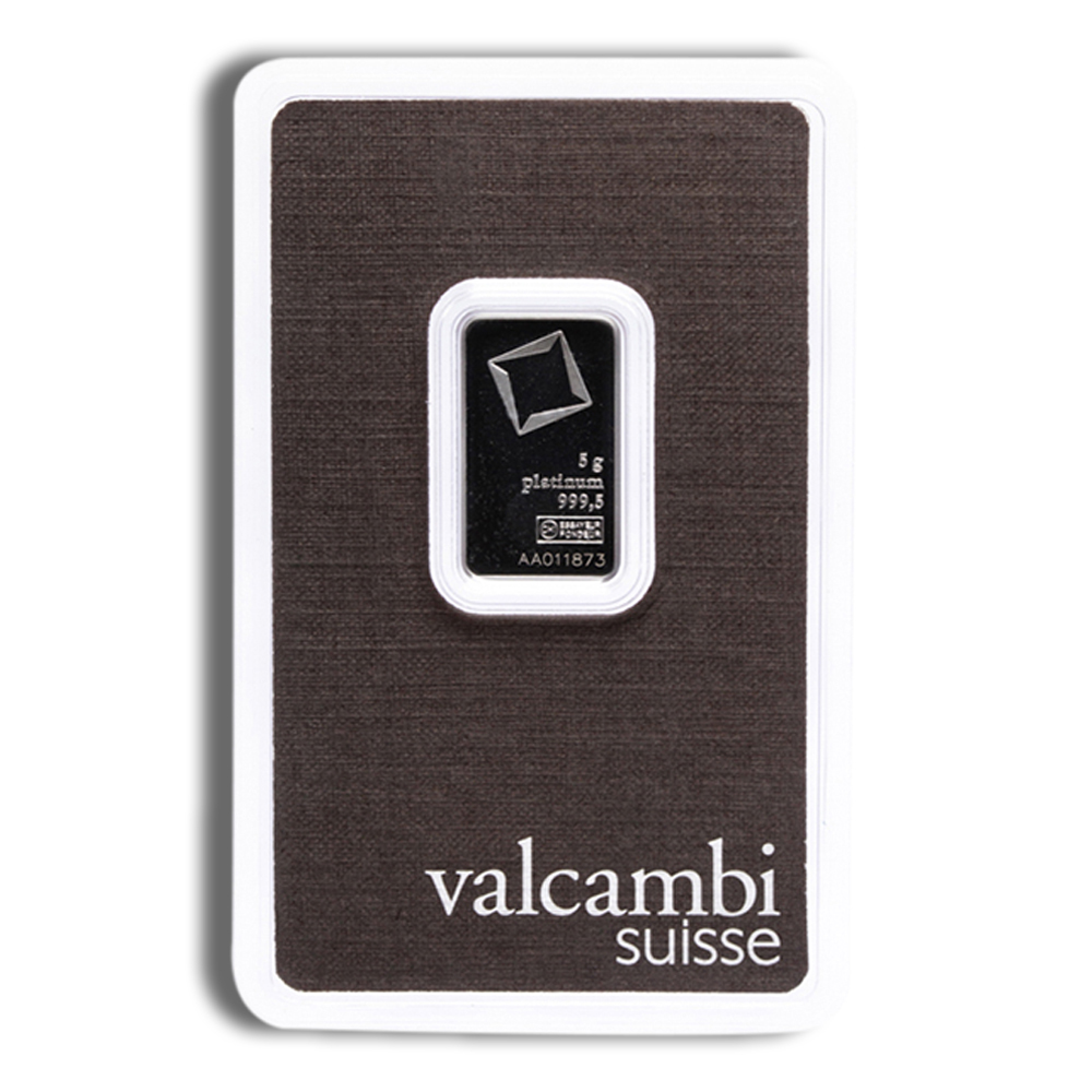 5 Gram Platinum Bar - Valcambi (In Assay Card)