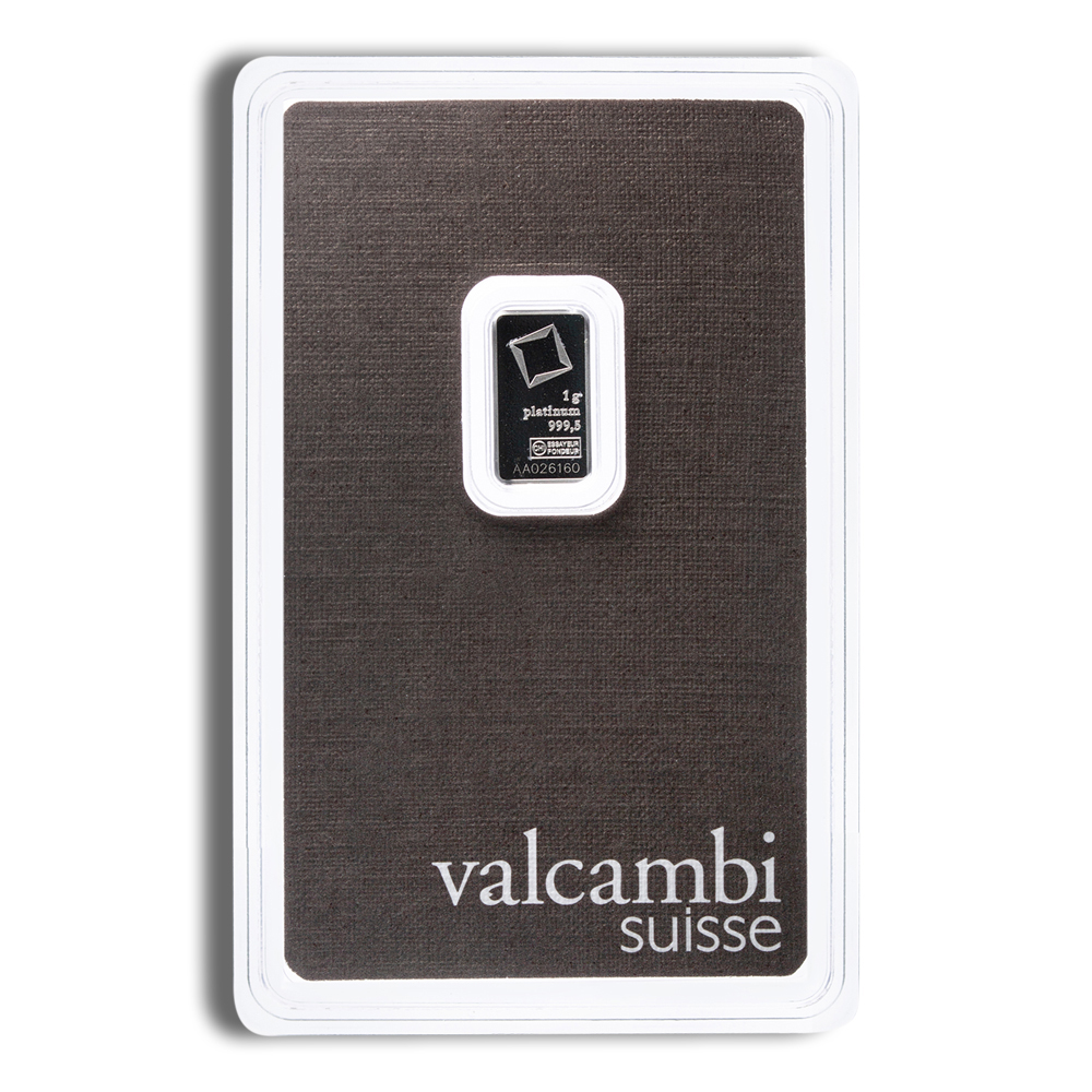 1 Gram Platinum Bar - Valcambi (In Assay Card)