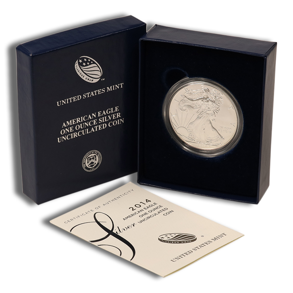 2014-W Burnished Silver American Eagle - BU (with Box and COA)