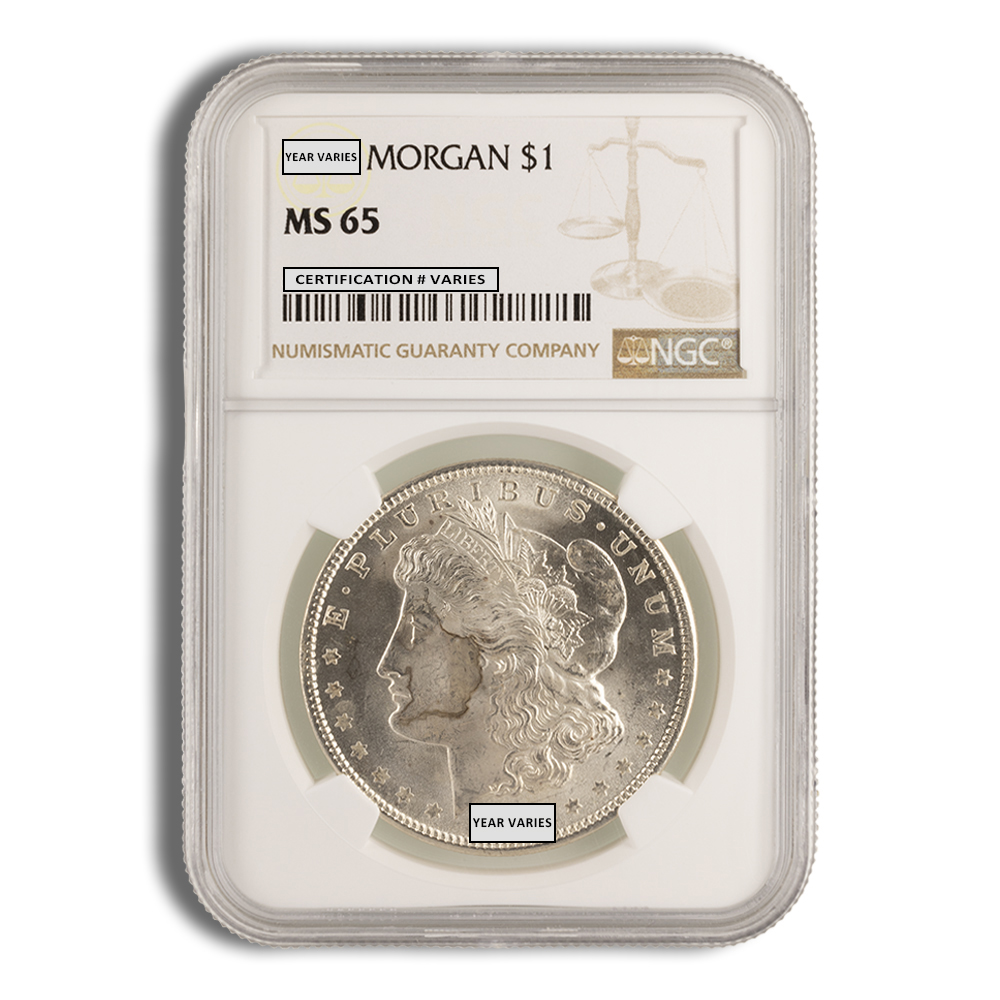 1921 Morgan Silver Dollar - NGC MS65 Toned