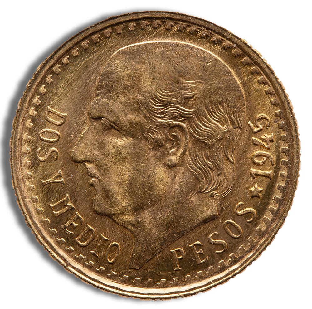 Mexico Gold 2.5 Peso - XF+ (Random Year)