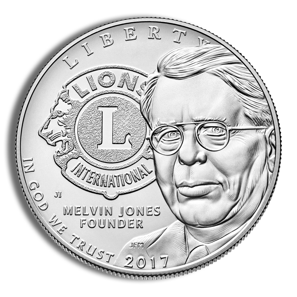 2017-P $1 Lions Club Centennial (Melvin Jones) Silver Commemorative - BU