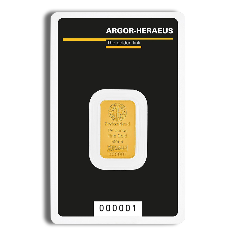 1/4 Oz Gold Bar - Argor-Heraeus (In Assay Card)