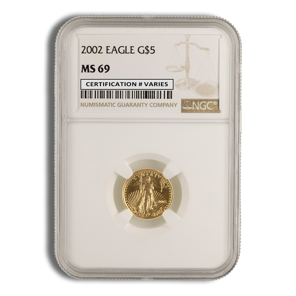 2002 1/10 Oz Gold American Eagle - NGC MS69