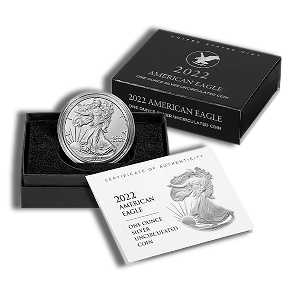 2022-W Burnished Silver American Eagle - BU (with Box and COA)