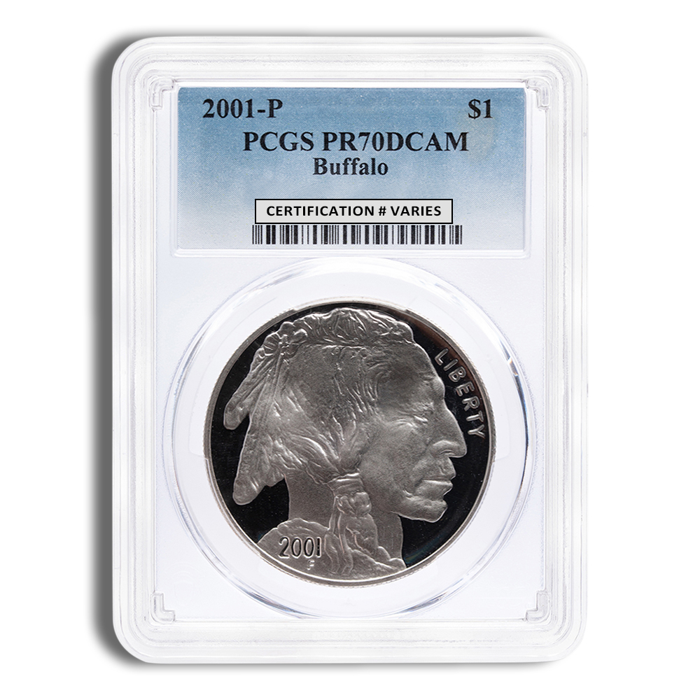 2001-P $1 Silver Buffalo Commemorative - PCGS PR70