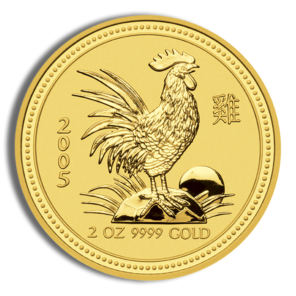 2005 2 Oz Australia Gold Lunar Rooster (Series I) - BU