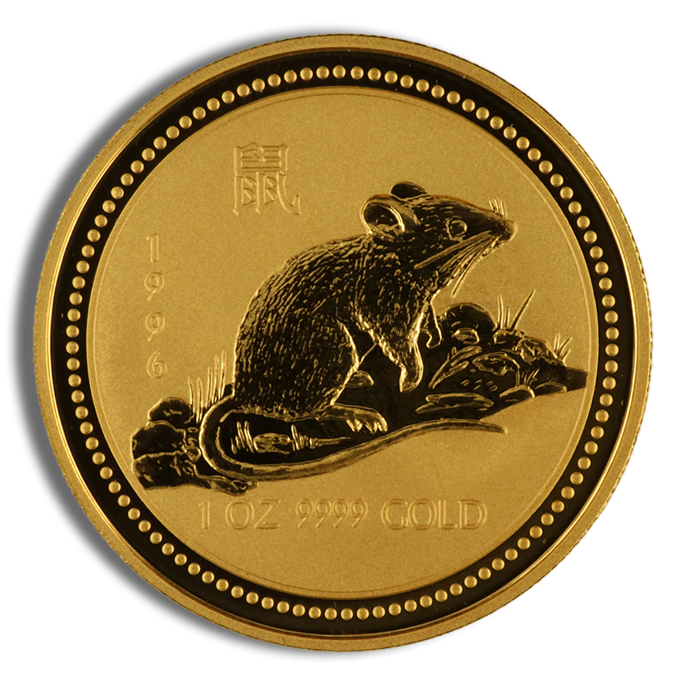 1996 1 Oz Australia Gold Lunar Rat (Series I) - BU