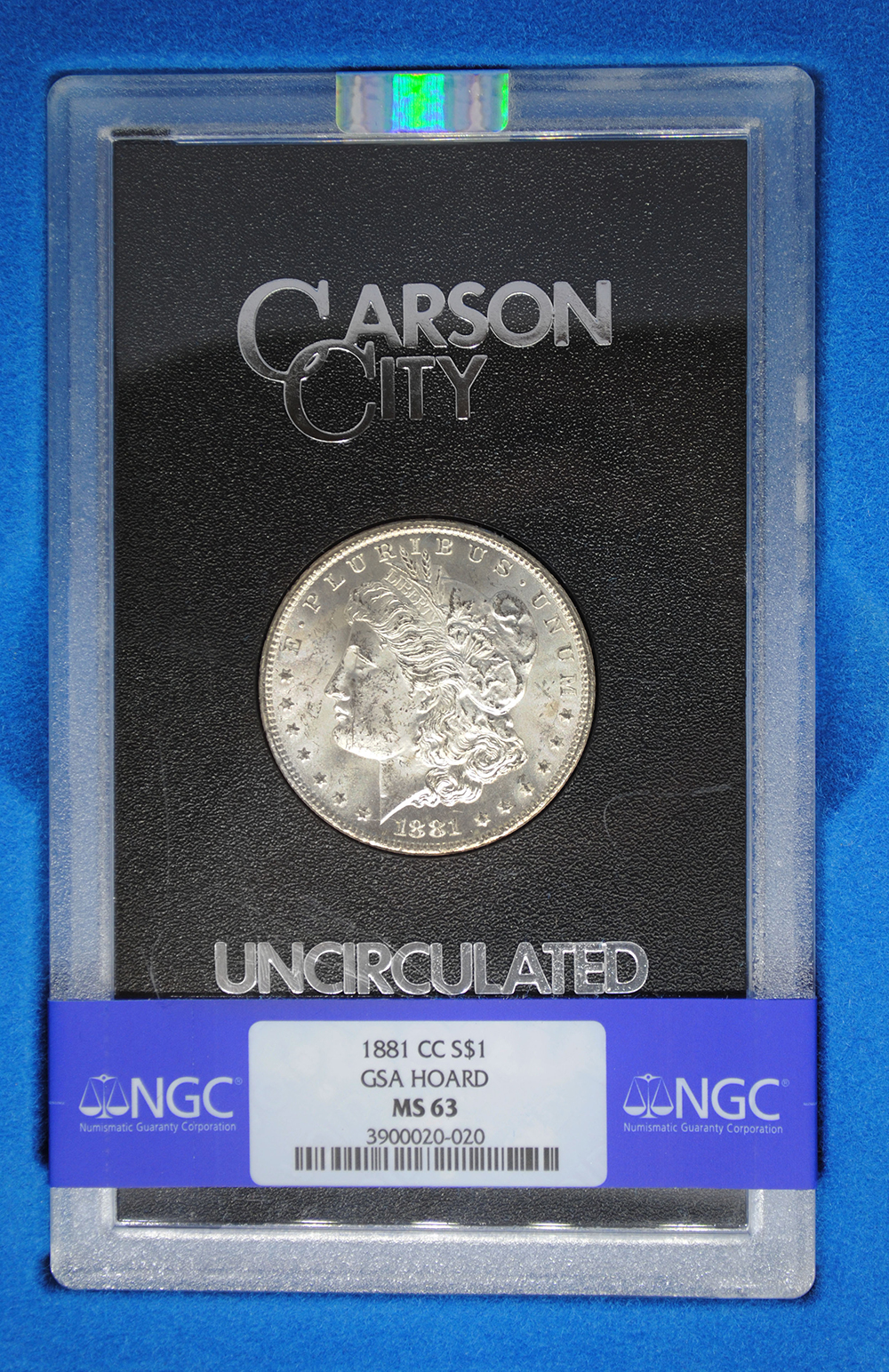 1881-CC GSA Morgan Silver Dollar - NGC MS63