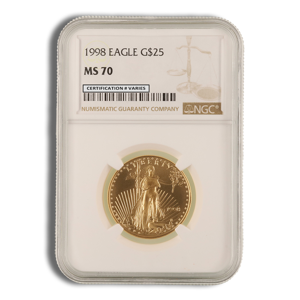 1998 1/2 Oz Gold American Eagle - NGC MS70