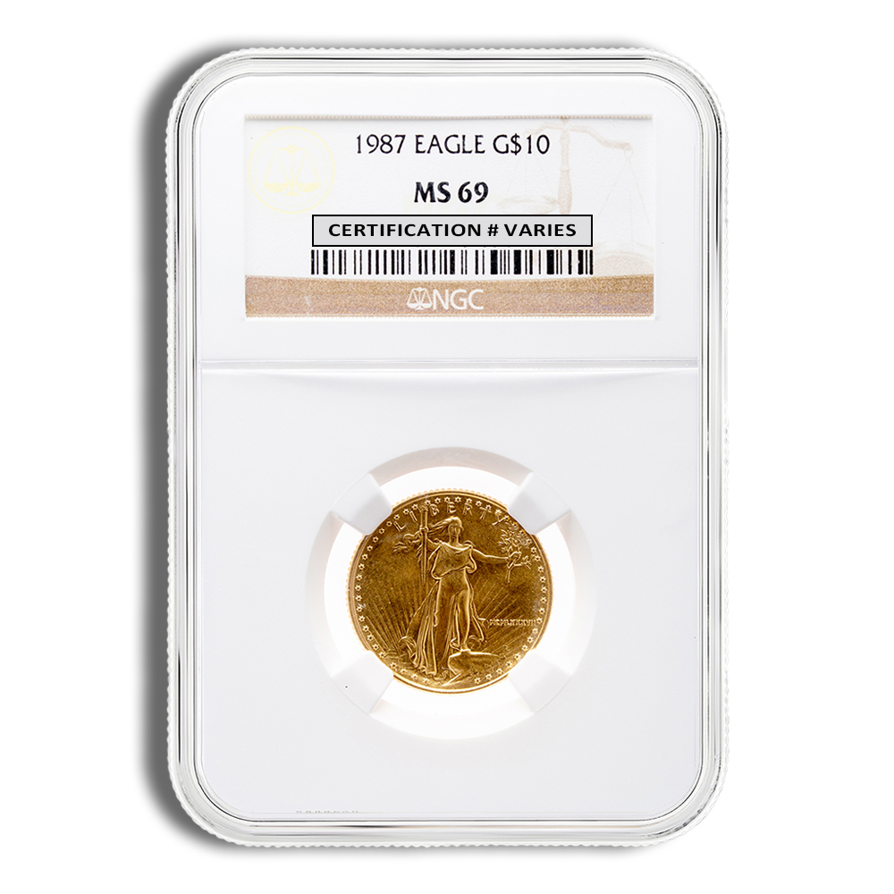 1987 1/4 Oz Gold American Eagle - NGC MS69