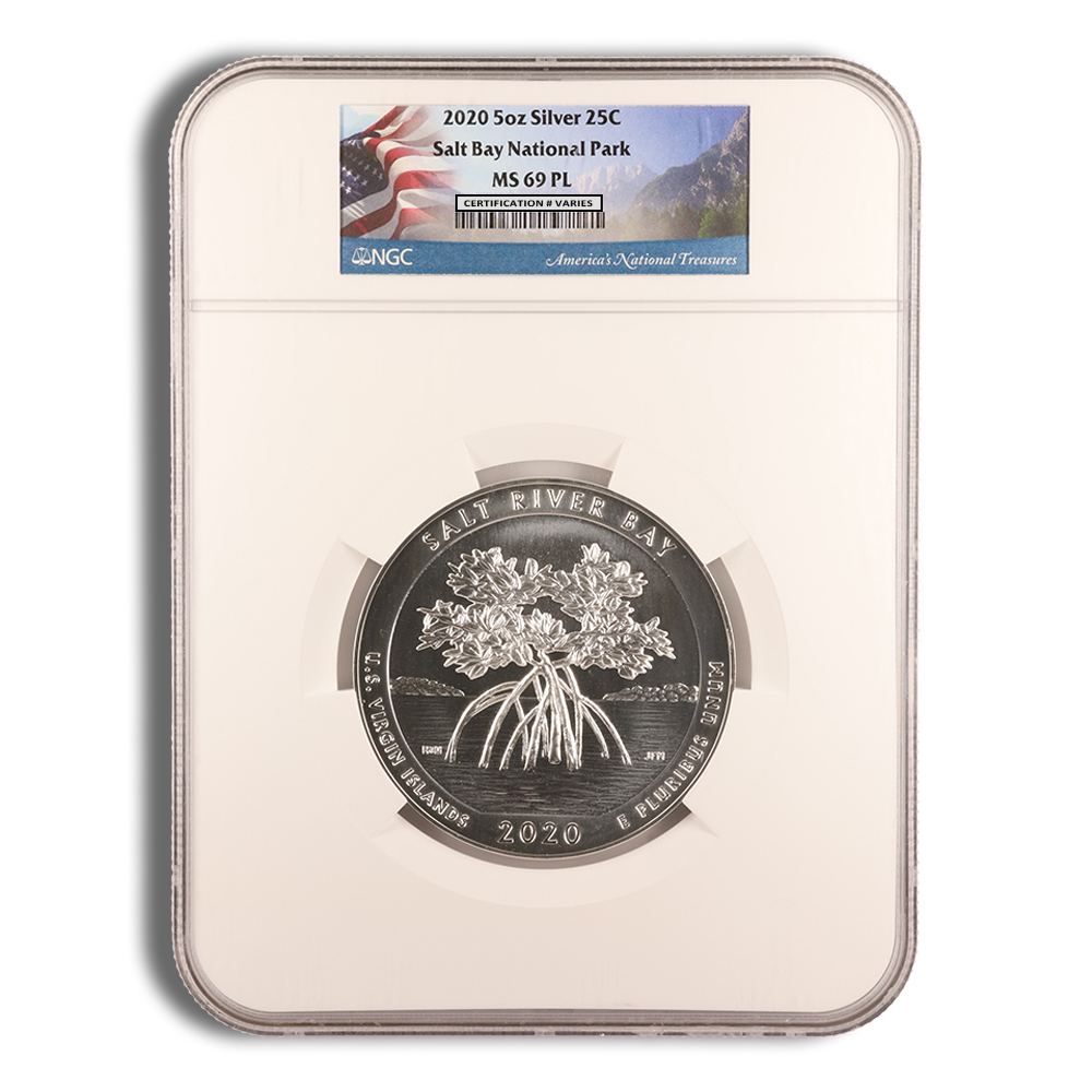 2020 5 Oz America The Beautiful Salt River Bay Silver Coin - NGC MS69PL