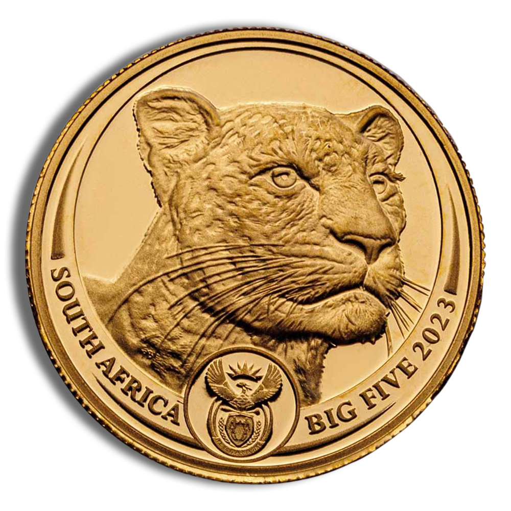 2023 1/4 Oz Gold South Africa Big 5 Leopard Coin - BU (with Box and COA)