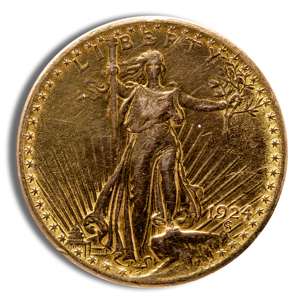 $20 Gold Saint-Gaudens Double Eagle (Random Year, Cleaned or Low Grade)