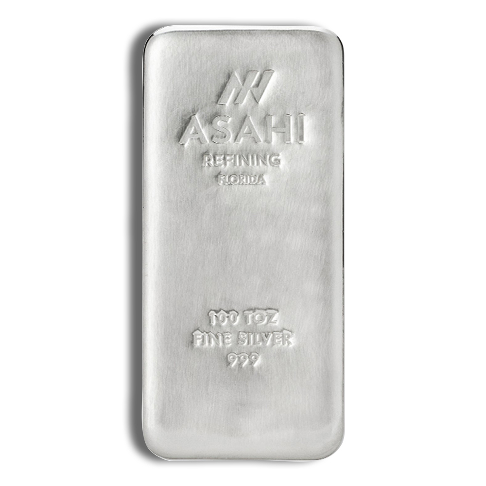 100 Oz Silver Bar - Asahi Refining