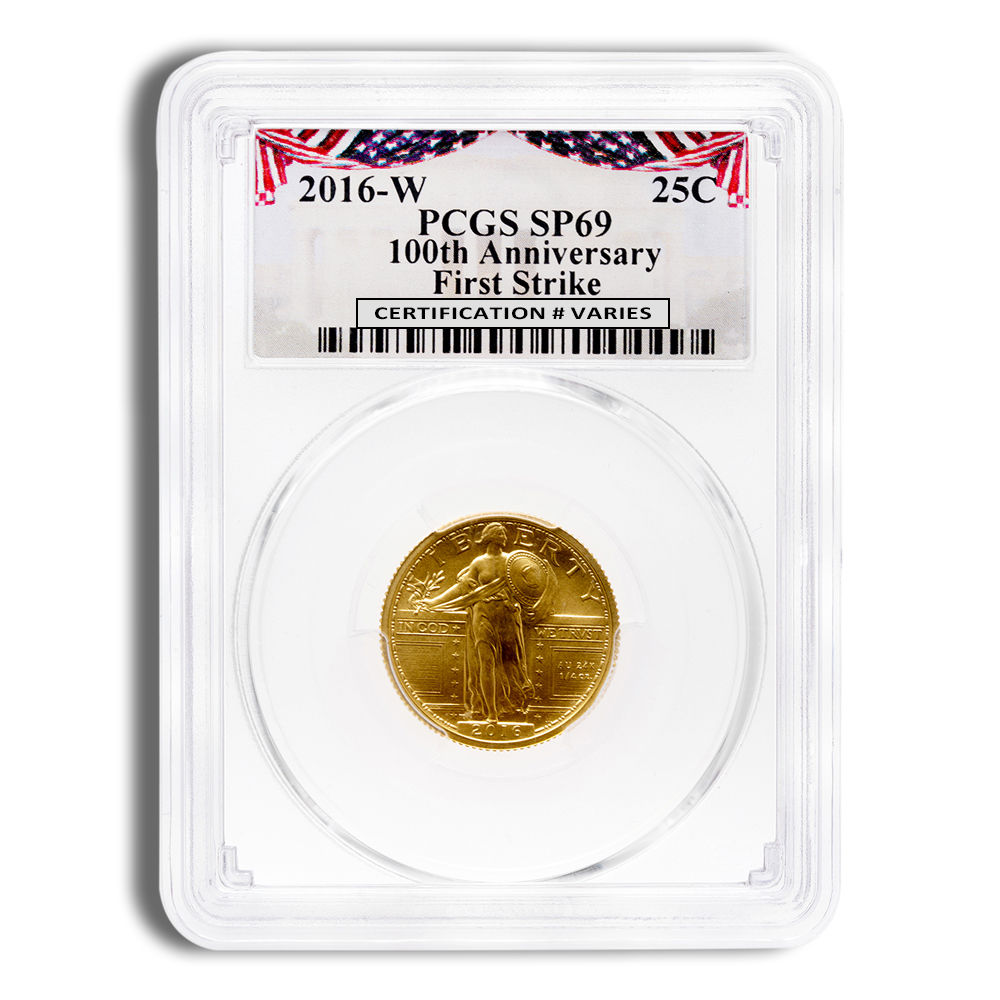 2016-W 1/4 Oz Gold Standing Liberty Centennial - PCGS SP69