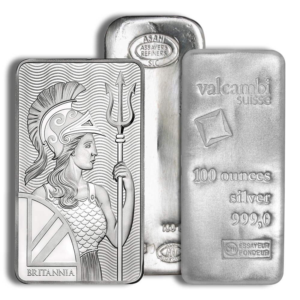 100 Oz Silver Bar (Random Brand)