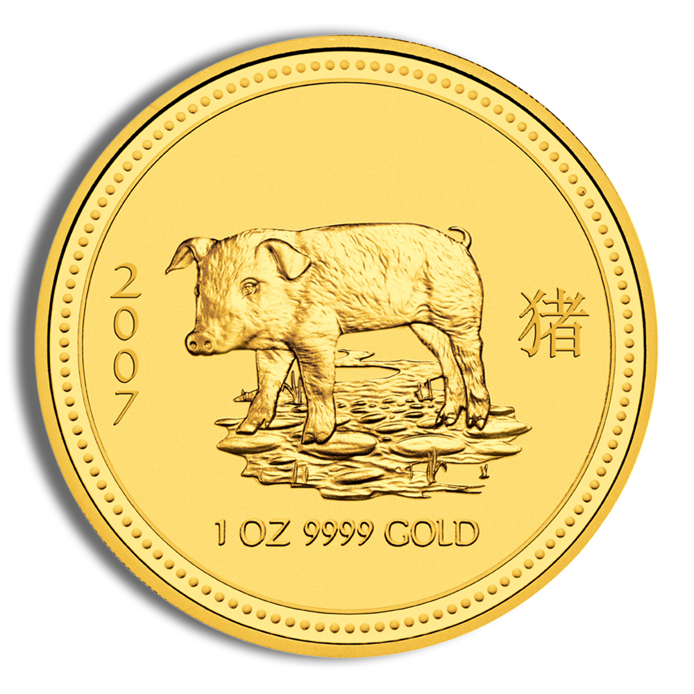 2007 1 Oz Australia Gold Lunar Pig (Series I) - BU