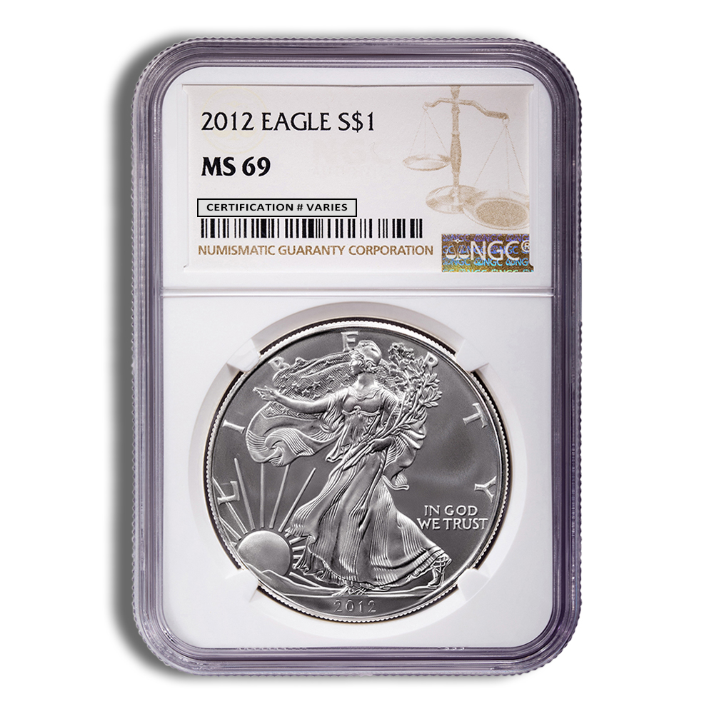 2012 Silver American Eagle - NGC MS69