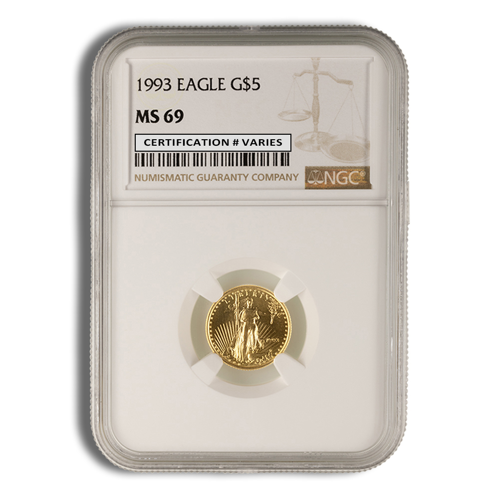 1993 1/10 Oz Gold American Eagle - NGC MS69