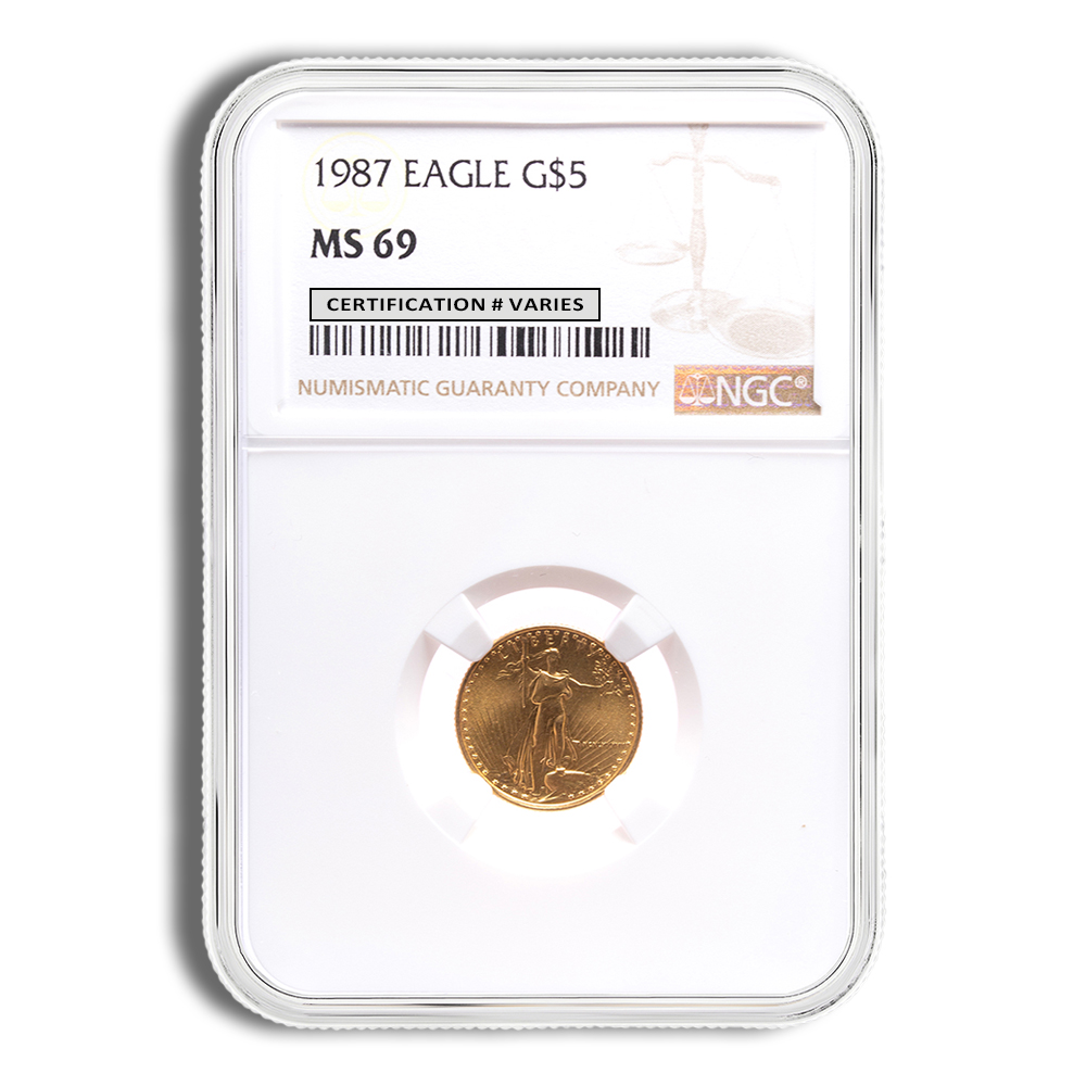 1987 1/10 Oz Gold American Eagle - NGC MS69