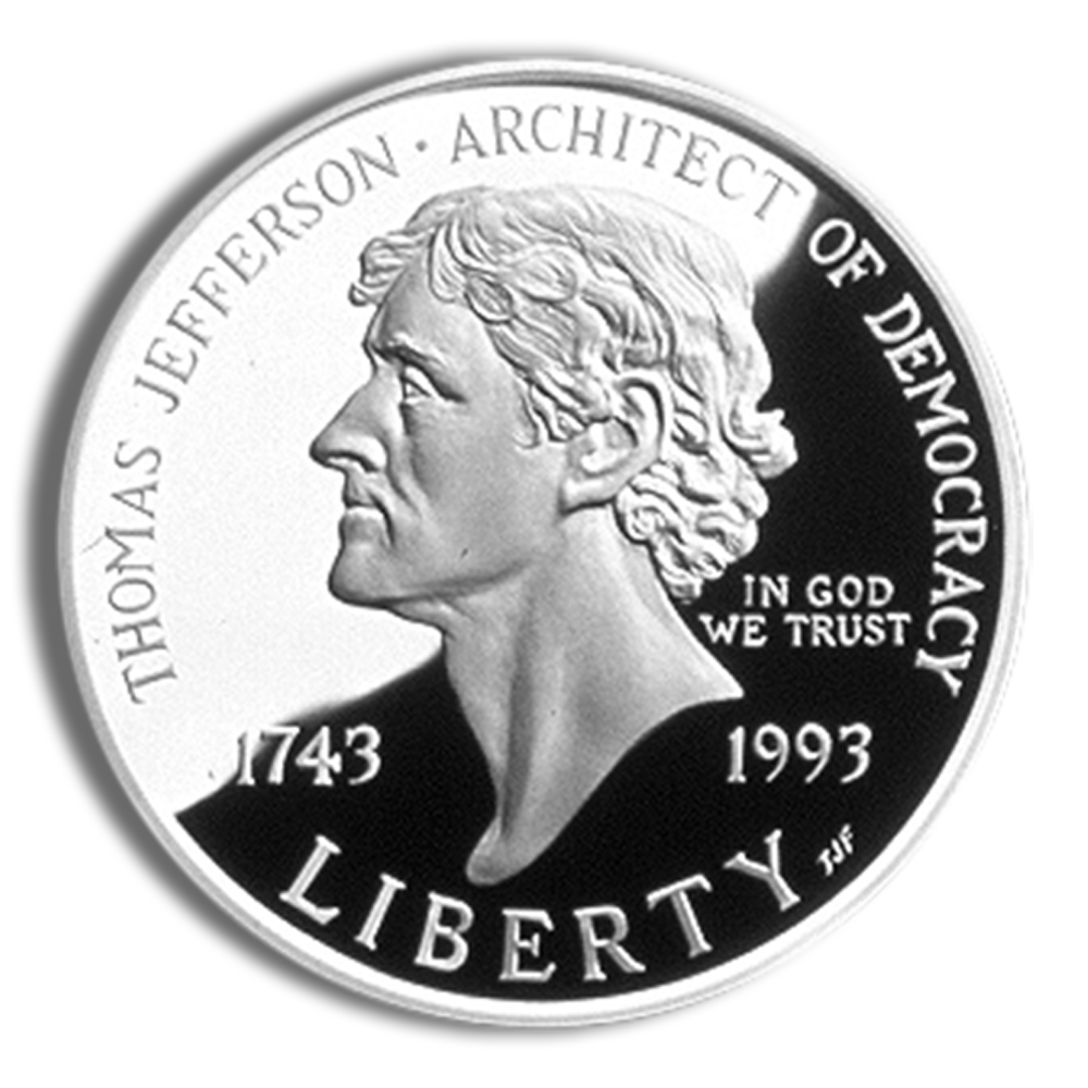 1993-S $1 Jefferson Silver Commemorative Proof - BU