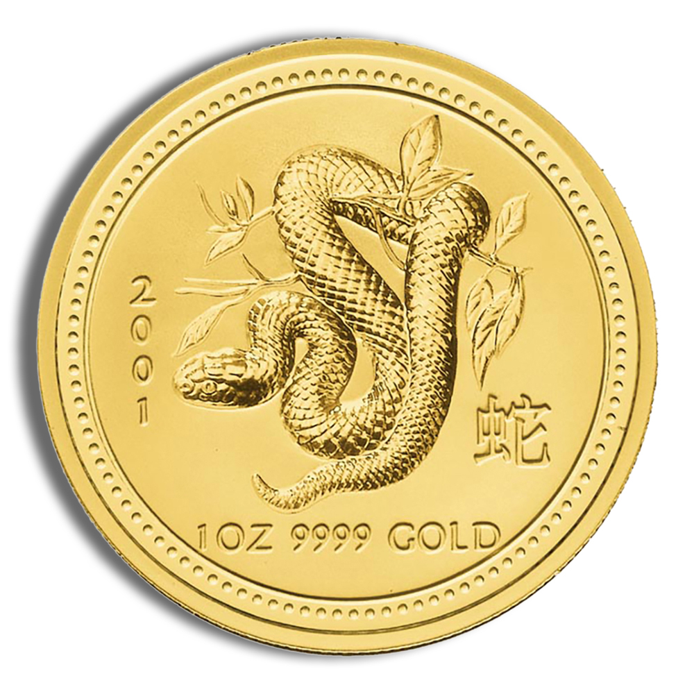 2001 1 Oz Australia Gold Lunar Snake (Series I) - BU