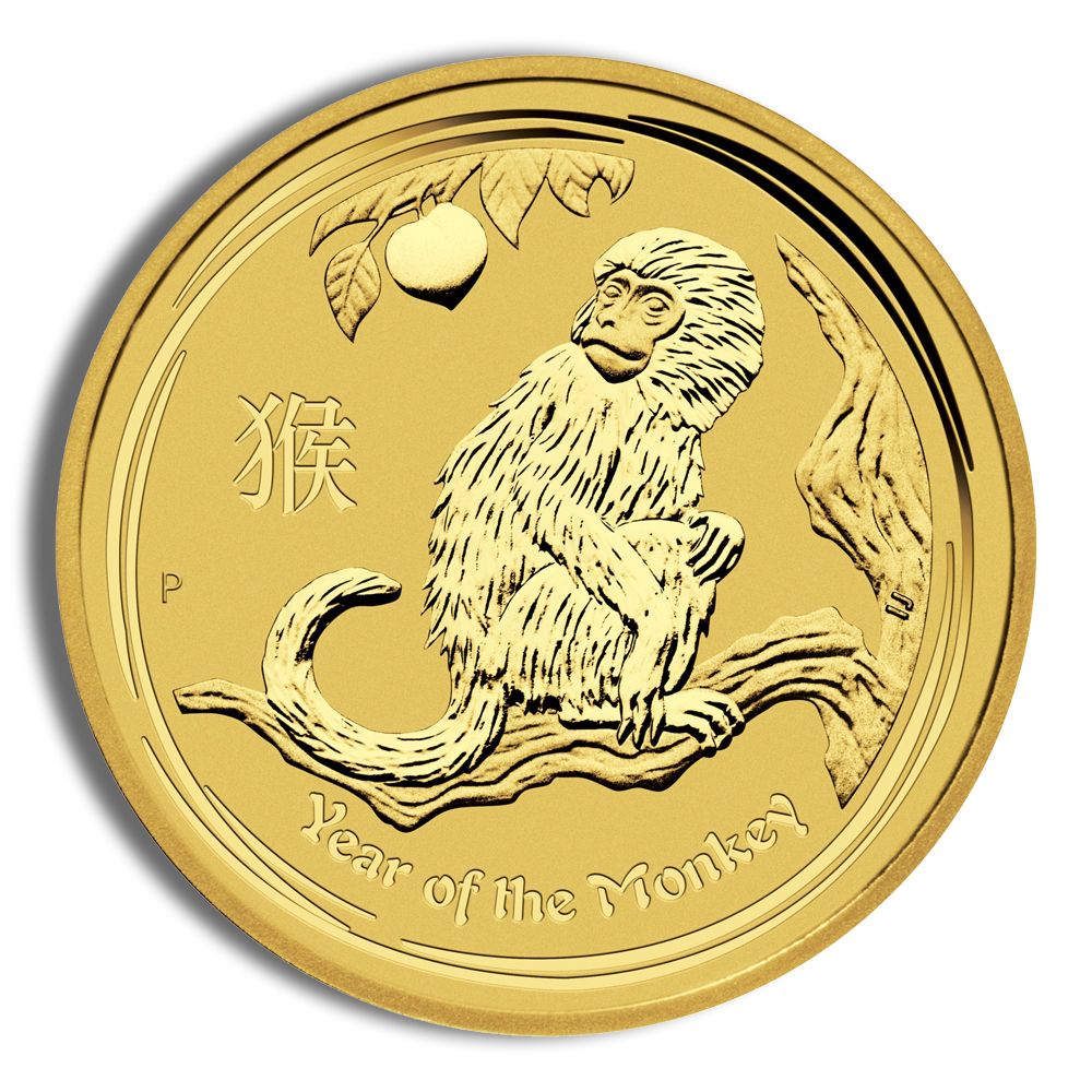 2016 1/20 Oz Australia Gold Lunar Monkey (Series II) - BU