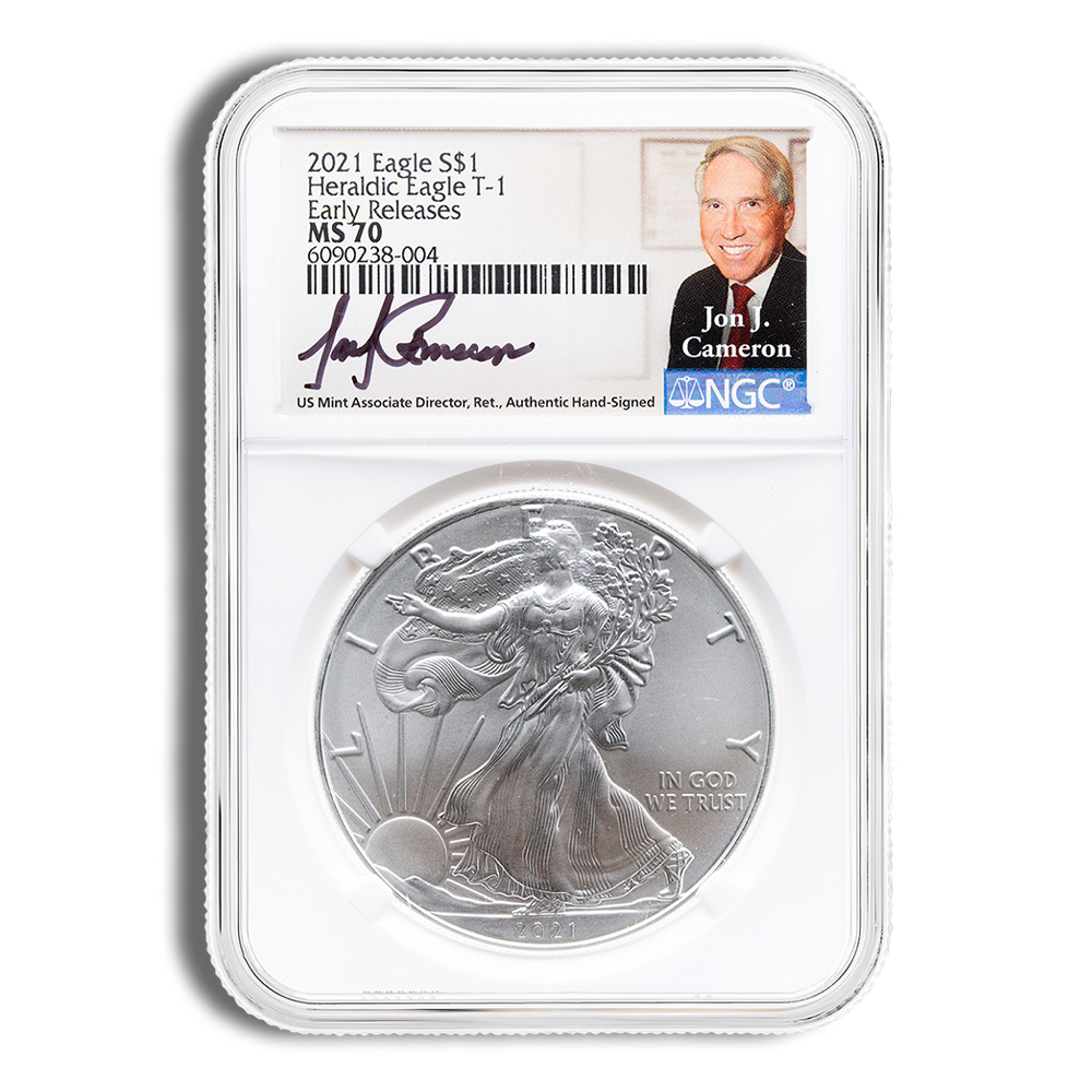 2021 Silver American Eagle NGC MS70 ER - Type 1 (Jon Cameron)