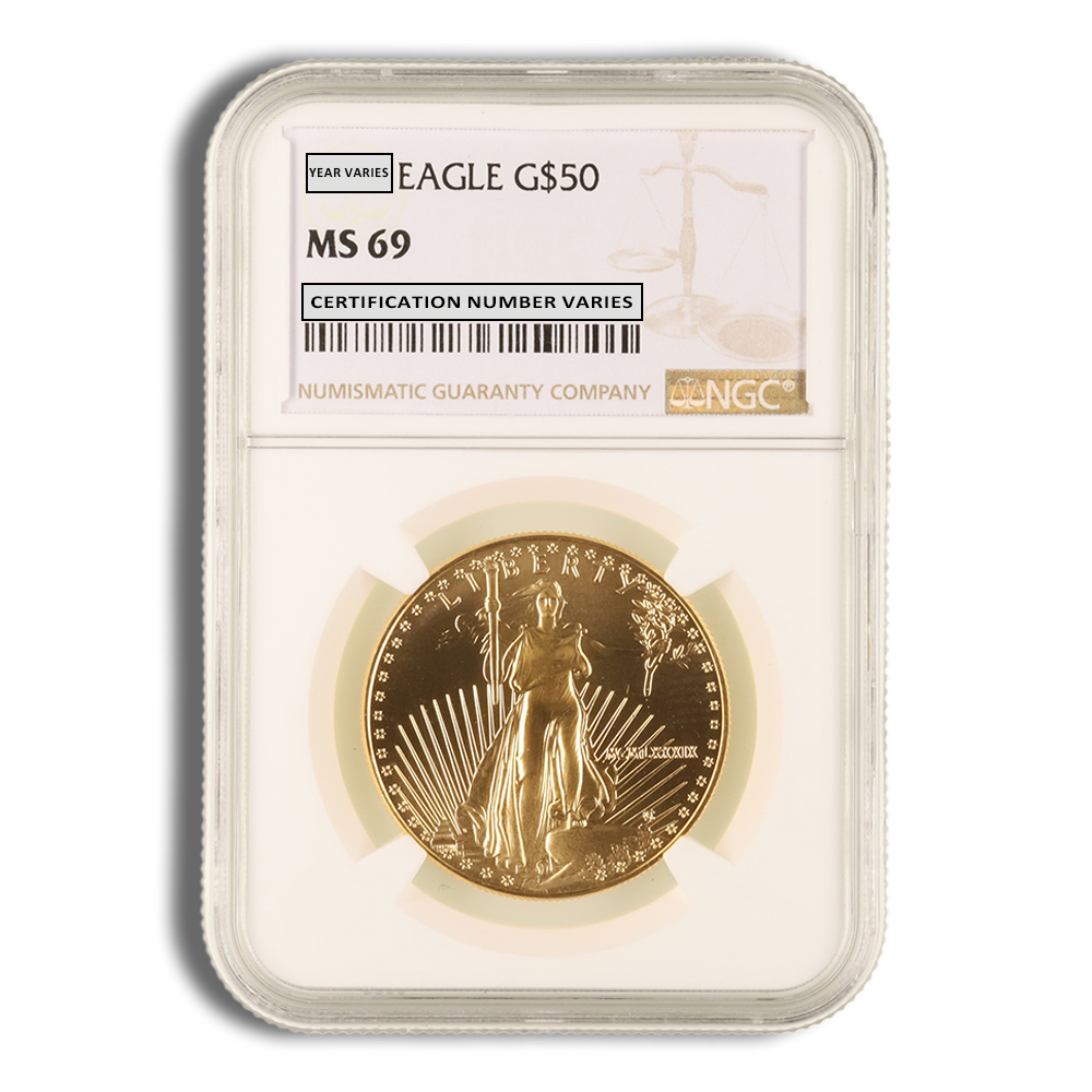 1989 1 Oz Gold American Eagle - NGC MS69