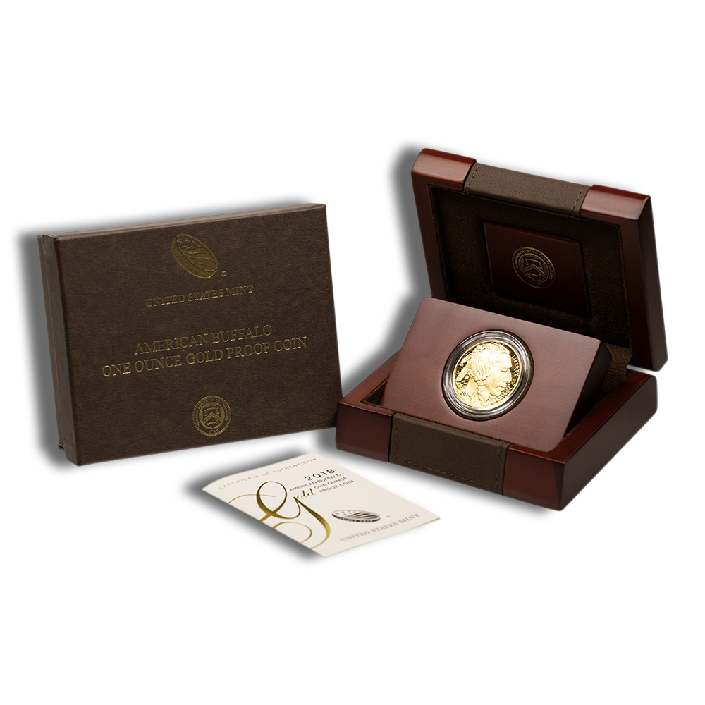 2018-W 1 Oz Proof Gold American Buffalo - BU (with Box and COA)