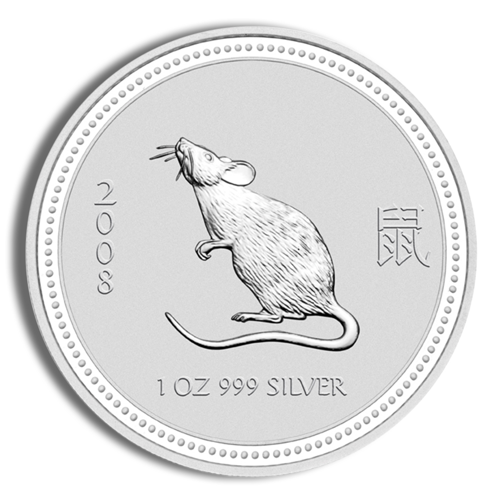 2008 1 Oz Australia Silver Lunar Rat (Series I) - BU