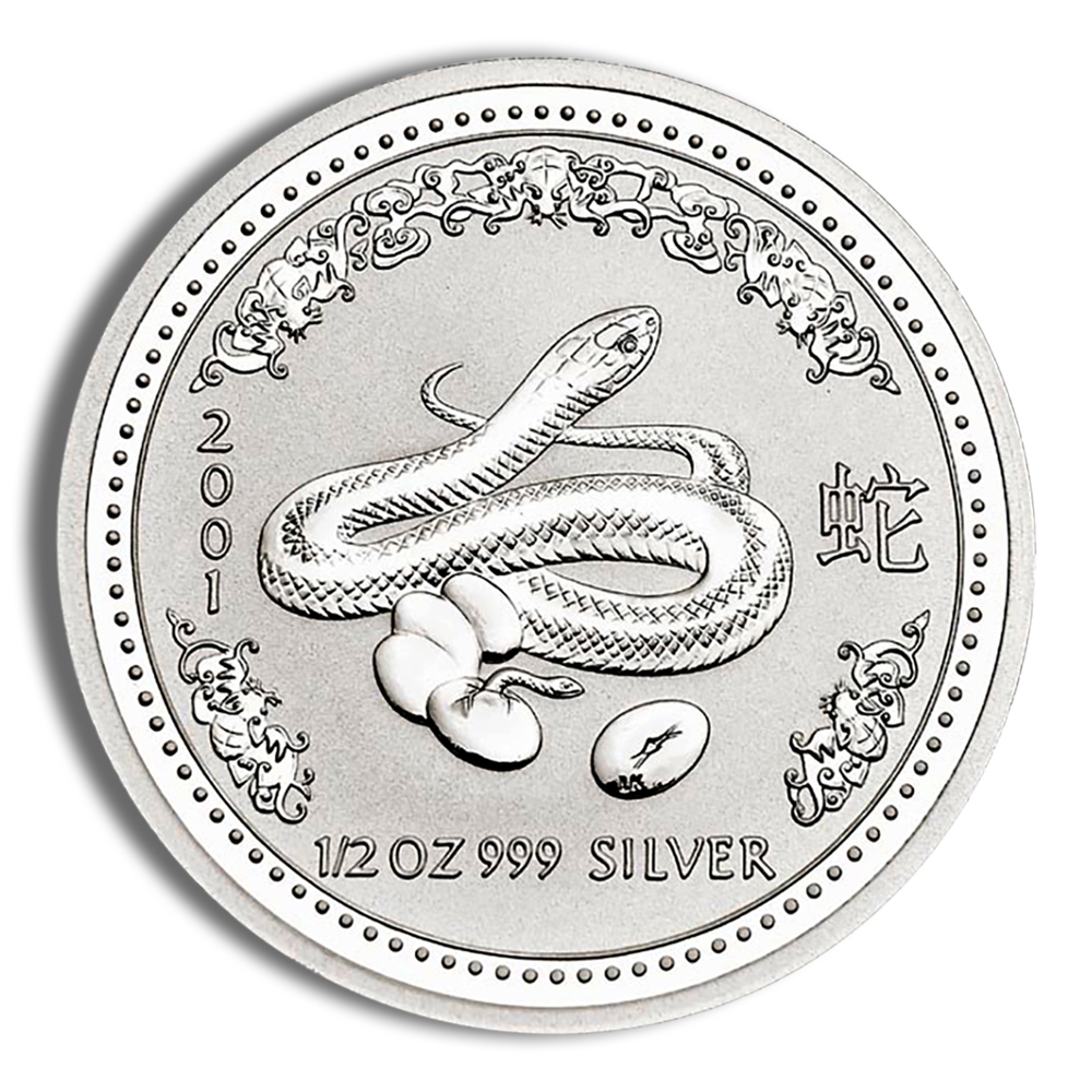 2001 1/2 Oz Australia Silver Lunar Snake (Series I) - BU